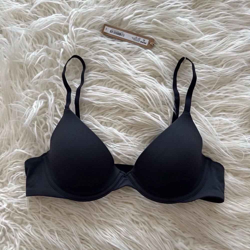 Skims Fits Everybody Scoop Plunge Bra Onyx Size 34A